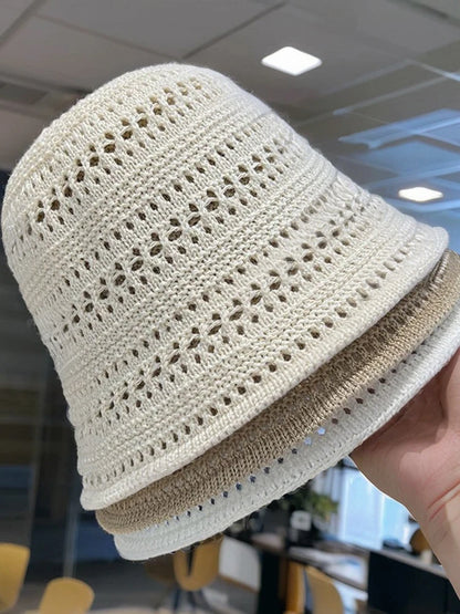 Crochet Raffia Tassel Edge Beach Bucket Hat
