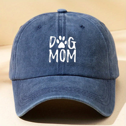 Classic Washed Retro Dog Mom Printed Baseball Cap