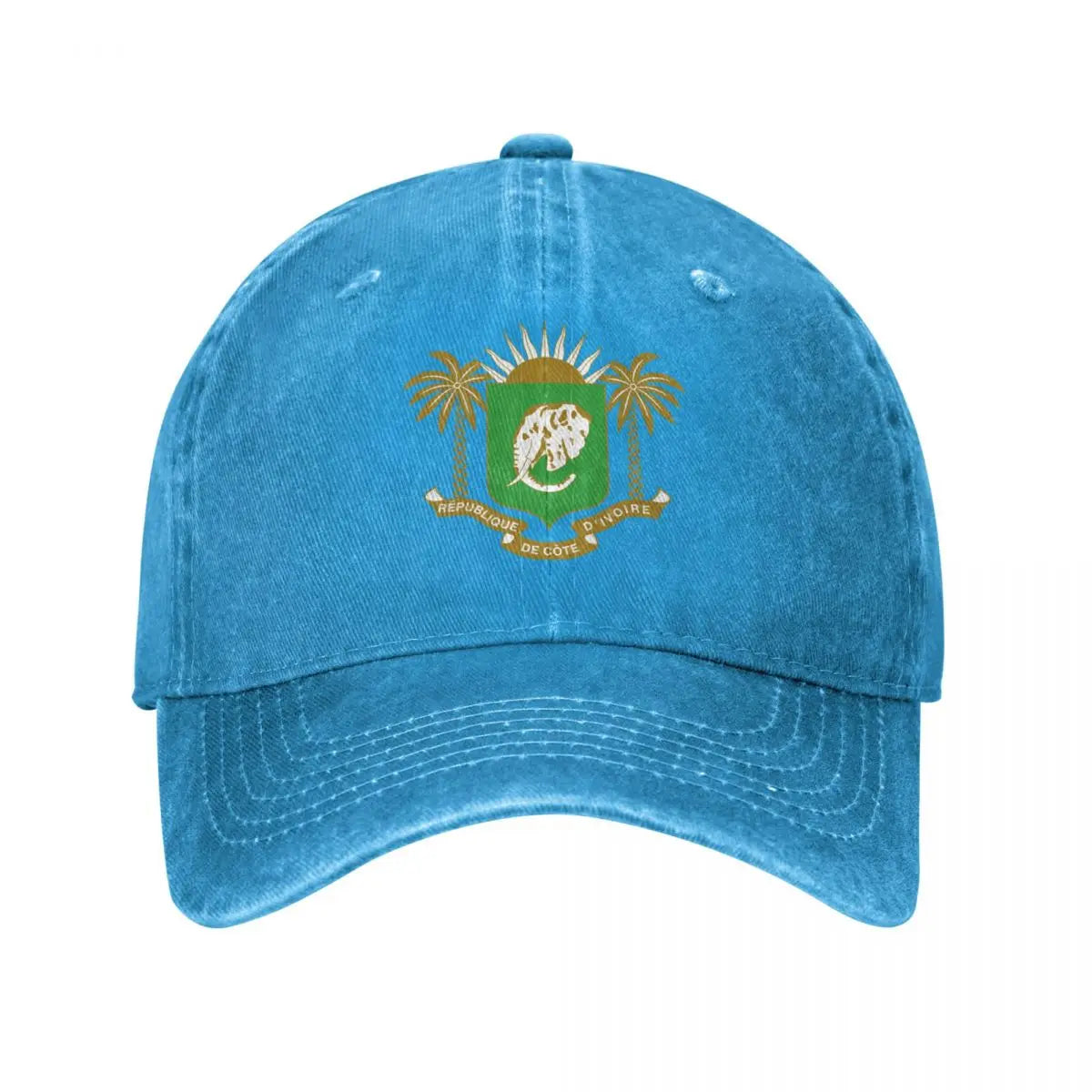 Men Baseball Cap Cote Emblem Charcoal Washed Denim