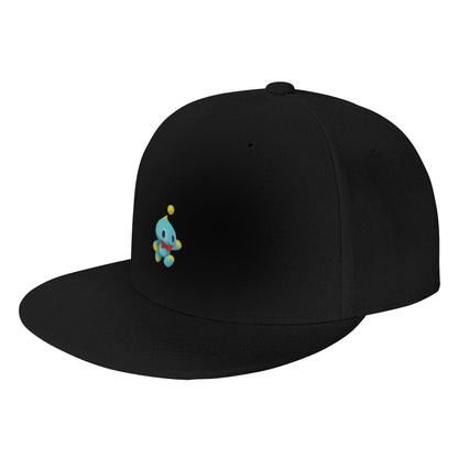 Fashion Chao Sticker Blue Guy Flat Brim Snapback Cap