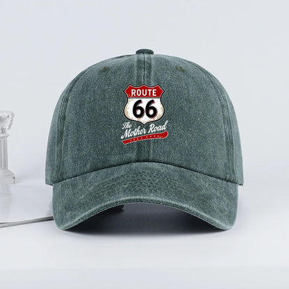 Vintage Route 66 Washed Baseball Cap