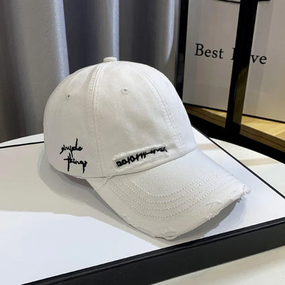 New Celebrity Fashion Embroidery Hole Sunscreen Baseball Cap Women