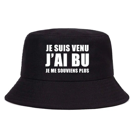 Je Suis Venu Print Bucket Hat