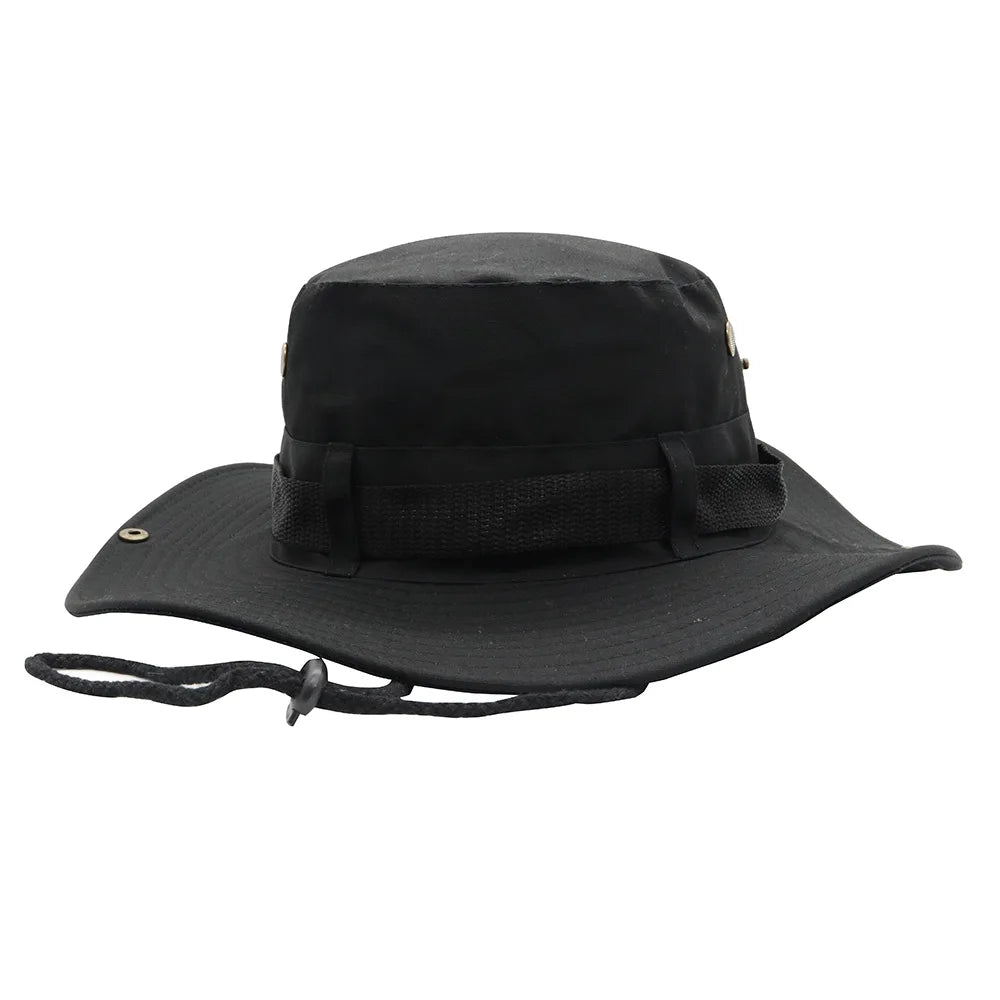 Adjustable Drawstring Large Brim Outdoor Bucket Hat