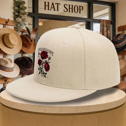 Dark Rose Flat Brim Snapback Cap