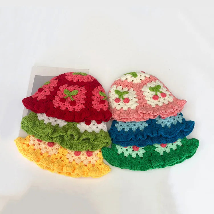 Japanese Cherry Knitted Bucket Hat