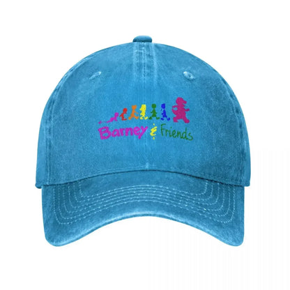 Barney Friends Classic Distressed Washed Baseball Cap