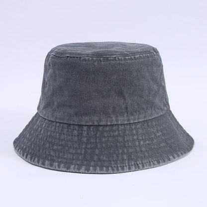 Bucket Hat Washed Denim Cap Men Panama Hats