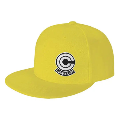 Flat Brim Hats Capsule Corp Print Baseball Cap