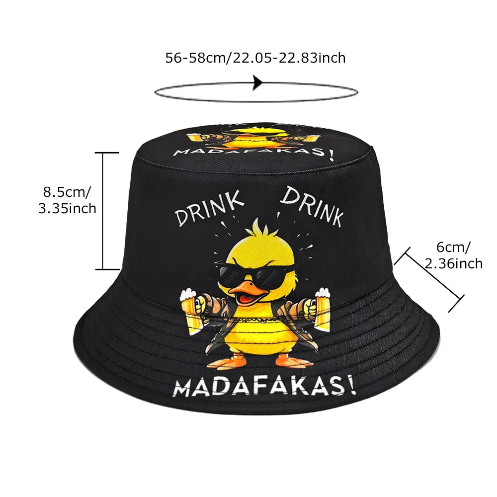 Funny Duck Print Panama Summer Sunscreen Sun Hat