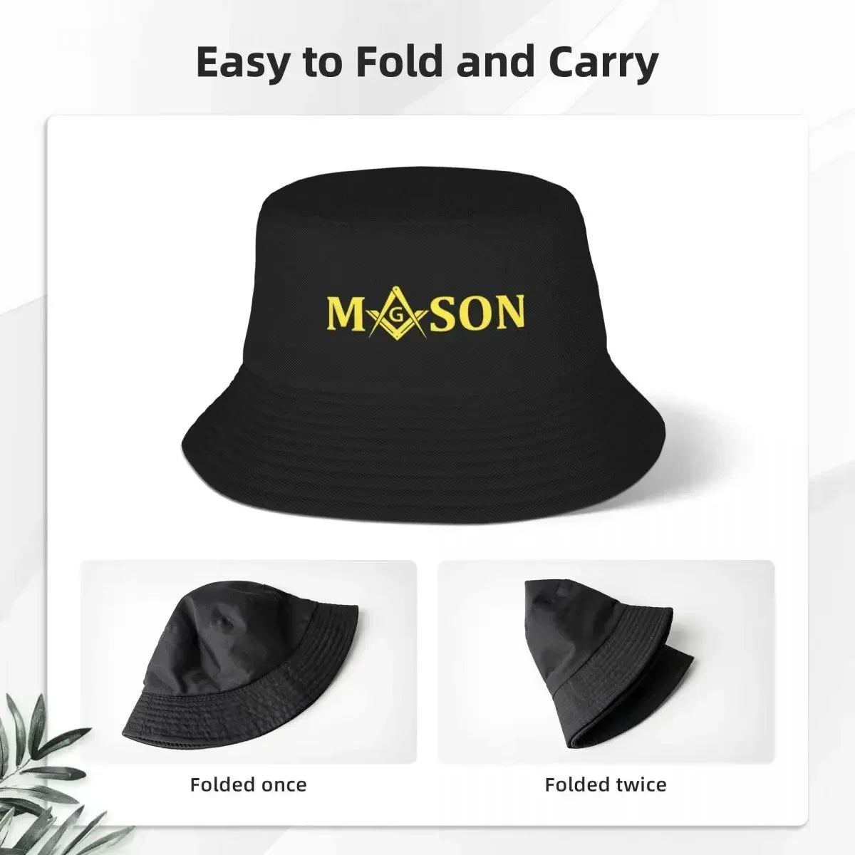Freemasonry Square Compass Symbol Retro Bucket Hat
