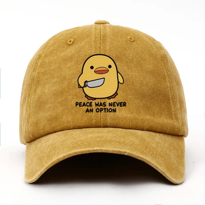 Yellow Duck Letter Print Baseball Cap