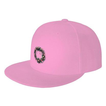 Christmas Wreath Flat Brim Snapback Cap
