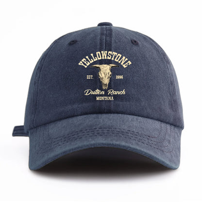 Yellowstone Print Washed Baseball Cap