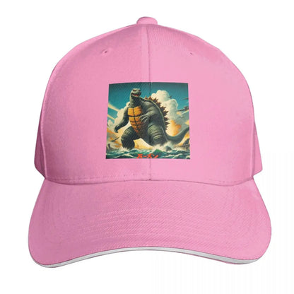 Vintage Gamera Japanese Poster Curved Brim Baseball Cap