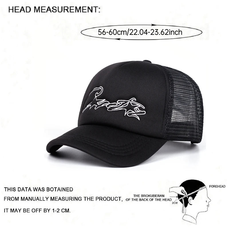 Fashion Simple New Breathable Mesh Hat Five Pointed Star