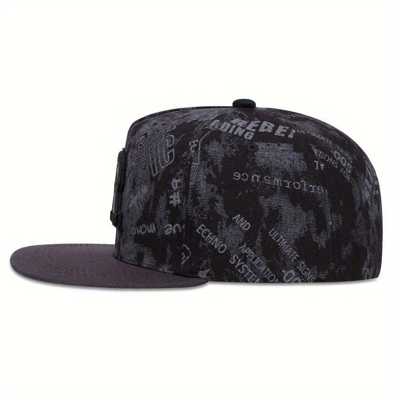 Graffiti Letter Embroidered Hip Hop Snapback Cap