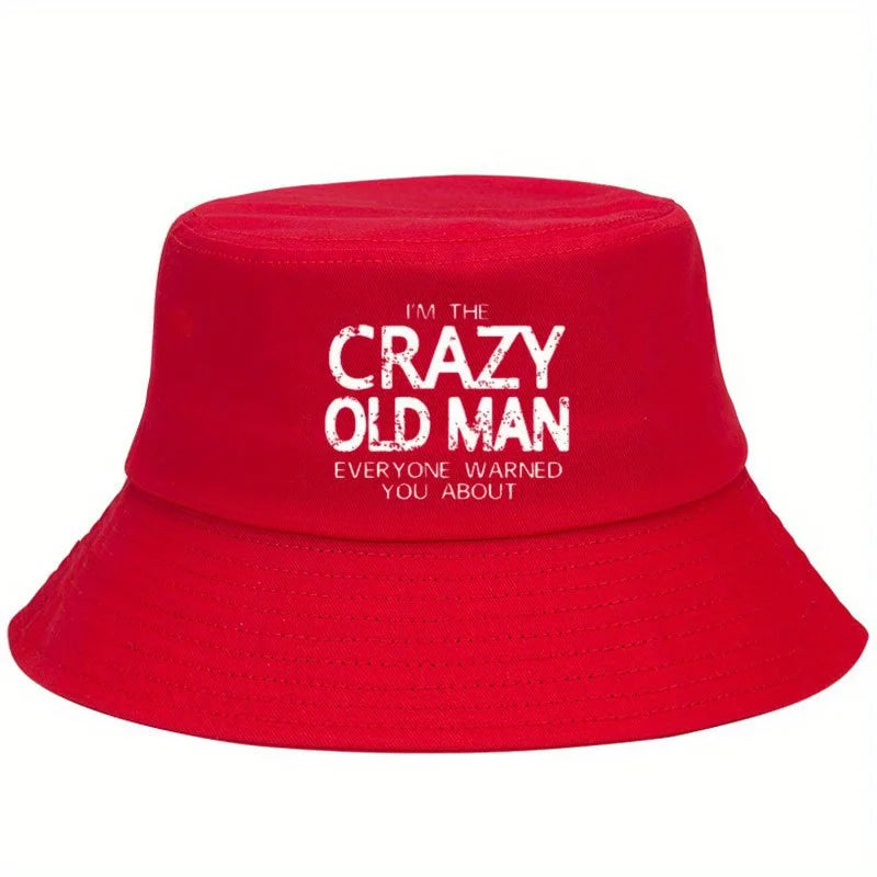 Crazy Old Man Washed Bucket Hat
