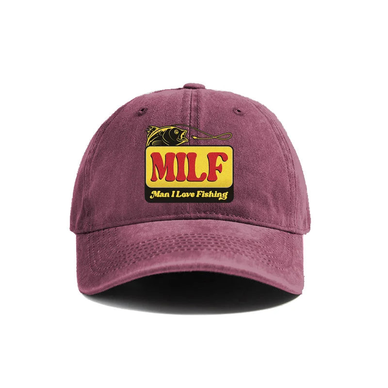 MILF Man I Love Fishing Baseball Cap Vintage Distressed