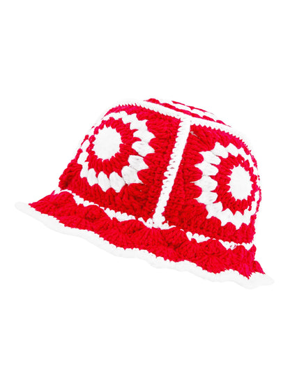 Women's Y2K Crochet Flower Bucket Hat