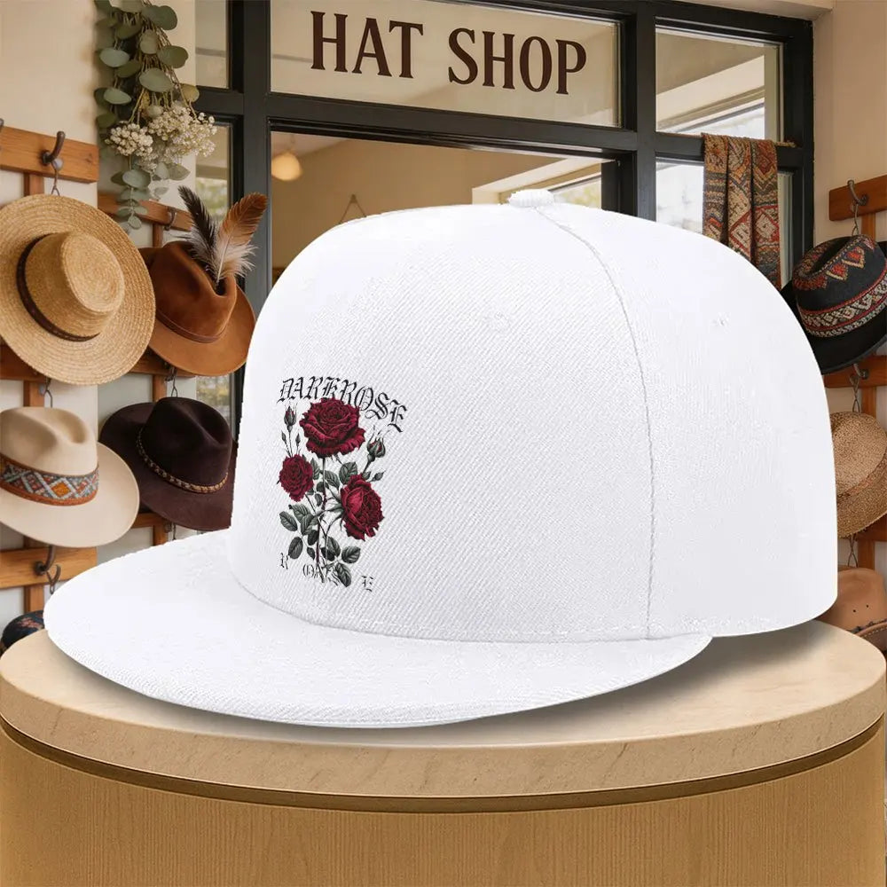 Dark Rose Flat Brim Snapback Cap