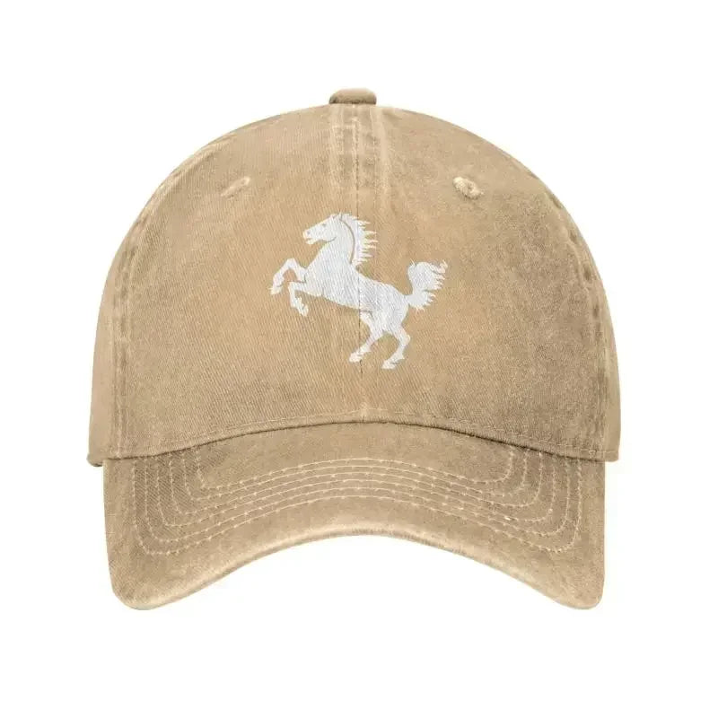 Punk White Horse Baseball Cap Unisex
