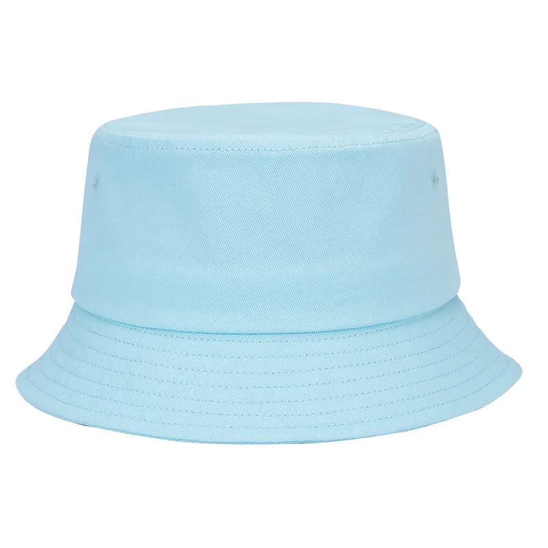 Solid Color Cotton Summer Bucket Hat
