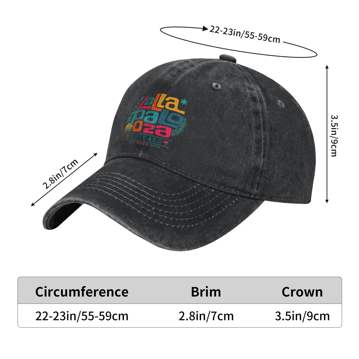 Chicago Lollapalooza 2026 Music Festival Baseball Cap