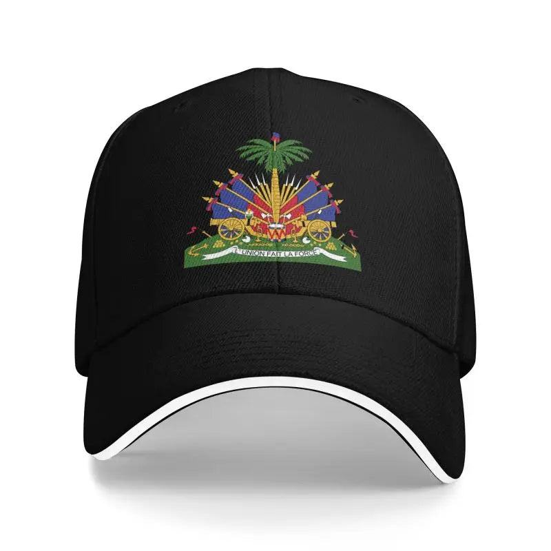Haitian Flag Print Baseball Cap Outdoor Travel Sports Sun Visor Hat Snapback Cap