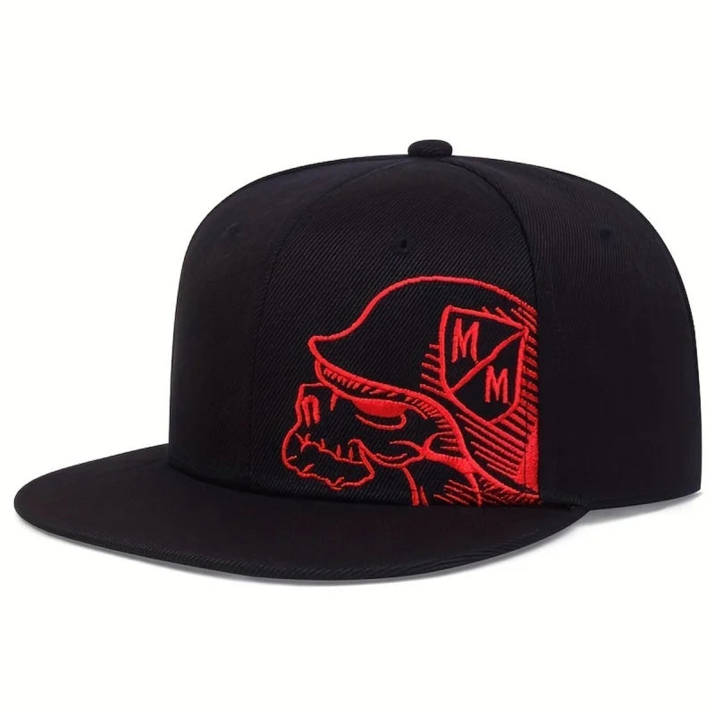 Skeleton Embroidered Unisex Hip-Hop Snapback Cap