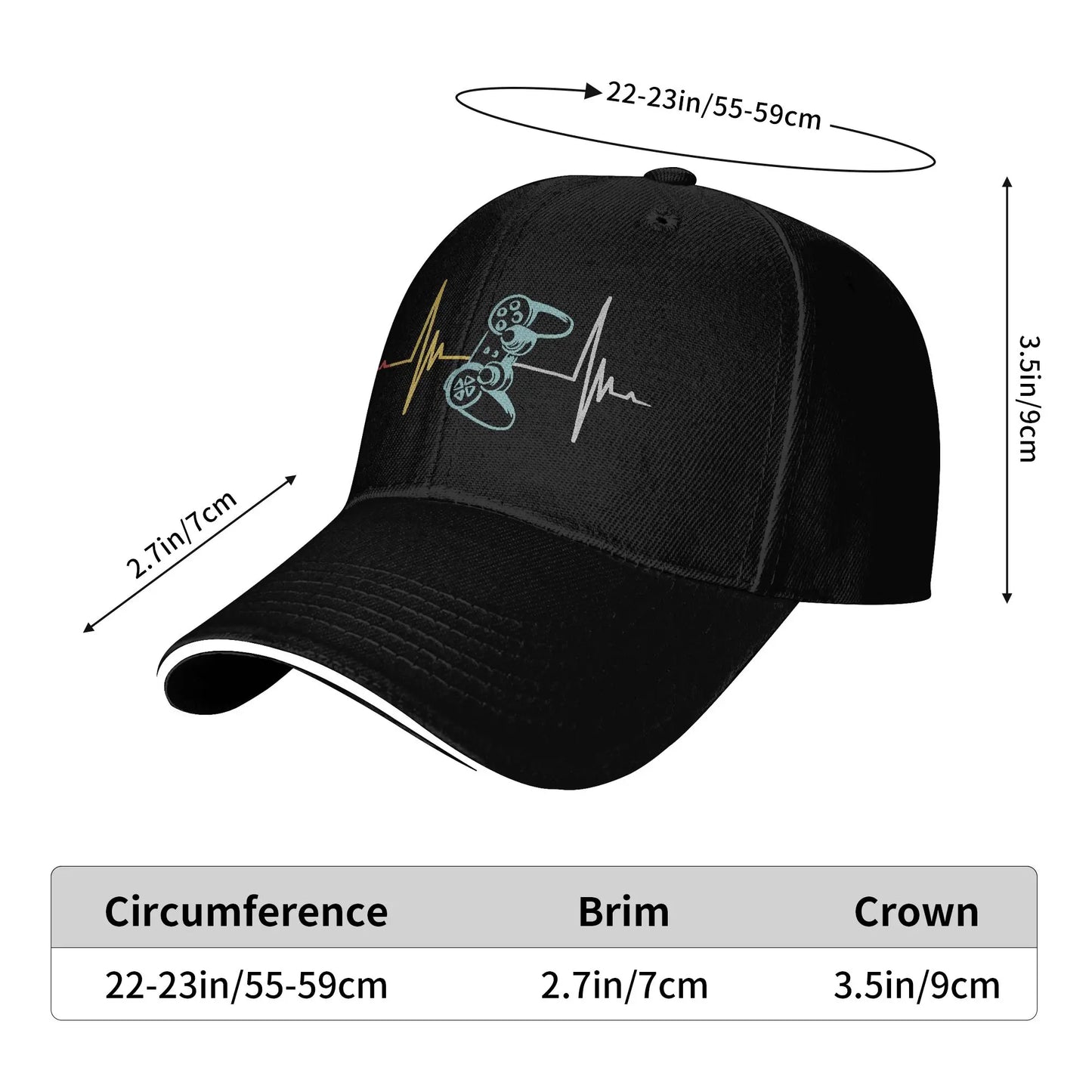 Gamer Controller Heartbeat Trucker Baseball Cap
