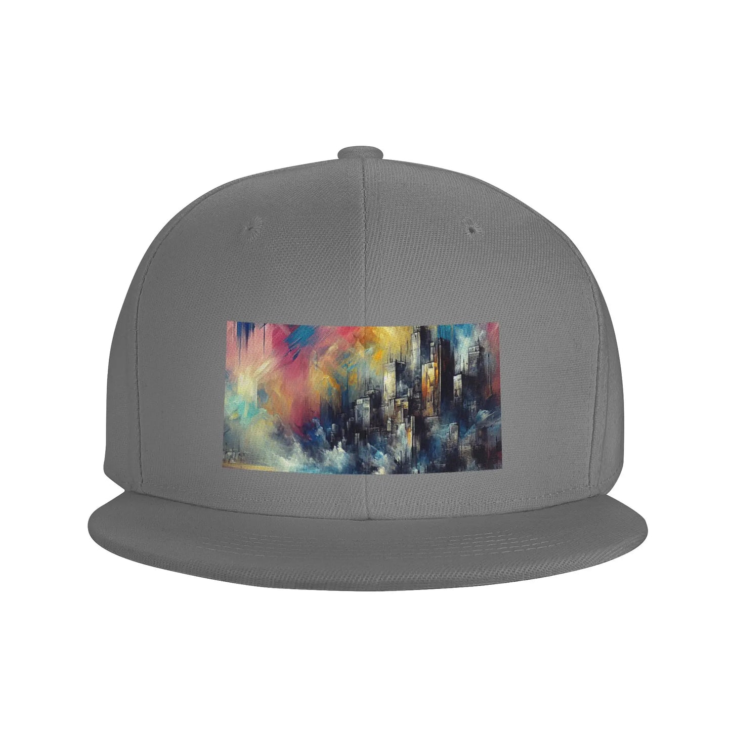 Fashion Watercolor Seaside City Abstract Snapback Cap