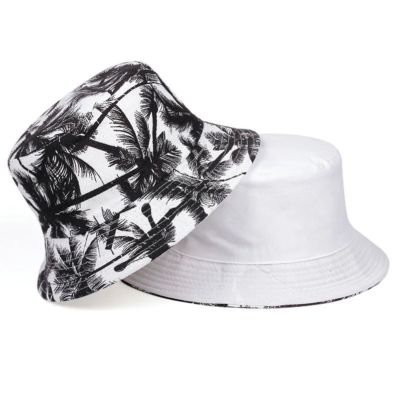 Fisherman Hat Trendy Printed Coconut Tree Bucket Hat