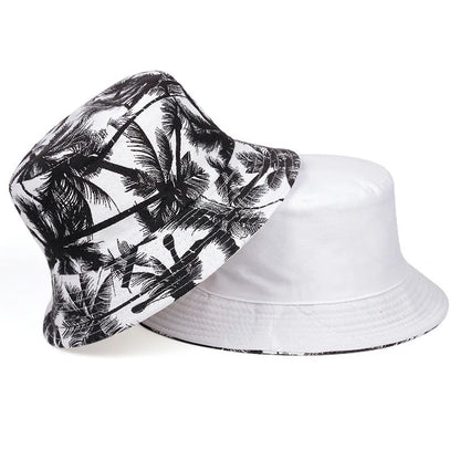 Fisherman Hat Trendy Printed Coconut Tree Bucket Hat