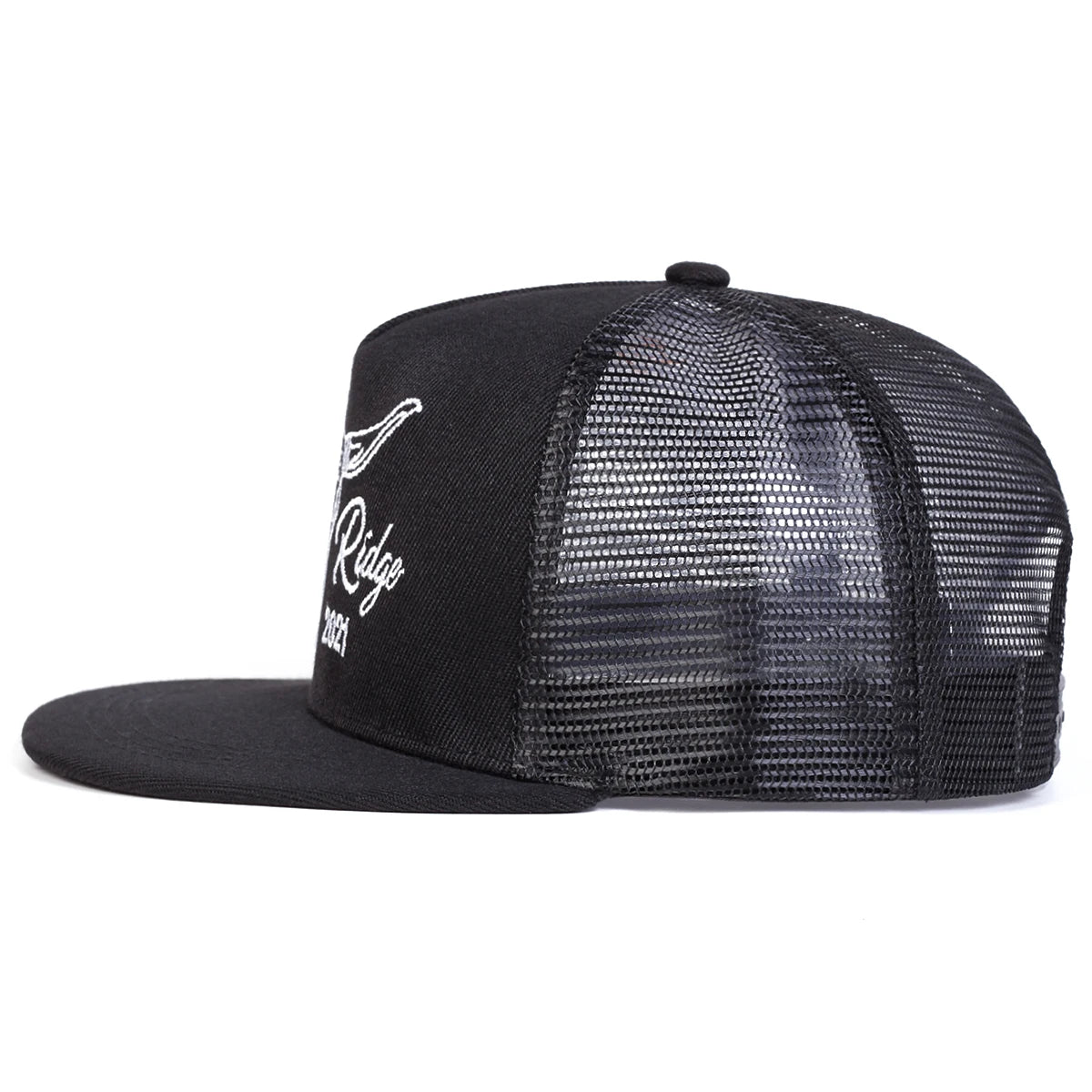 Ox Head Letter Embroidered Mesh Snapback Cap