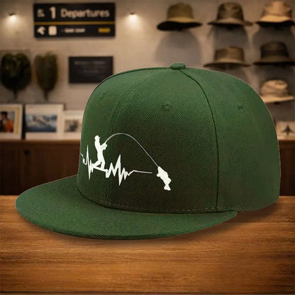 Fishing Heartbeat Lifeline Snapback Cap