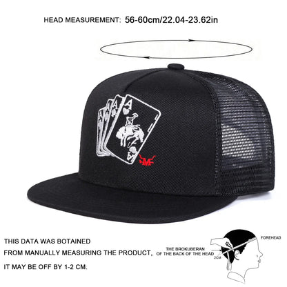 Poker A Embroidery Casual Snapback Cap