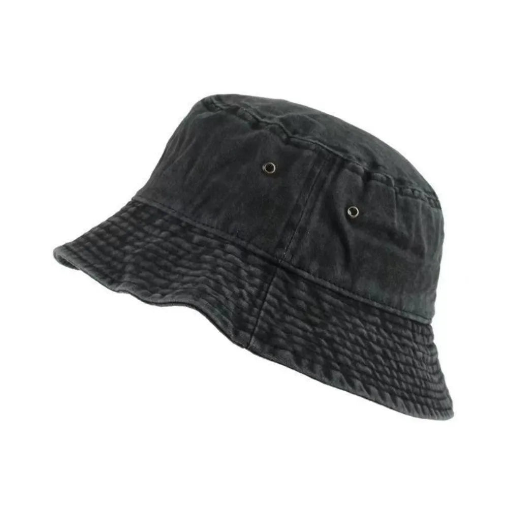 Fashion Summer Bucket Hat Hip Hop Washed Denim