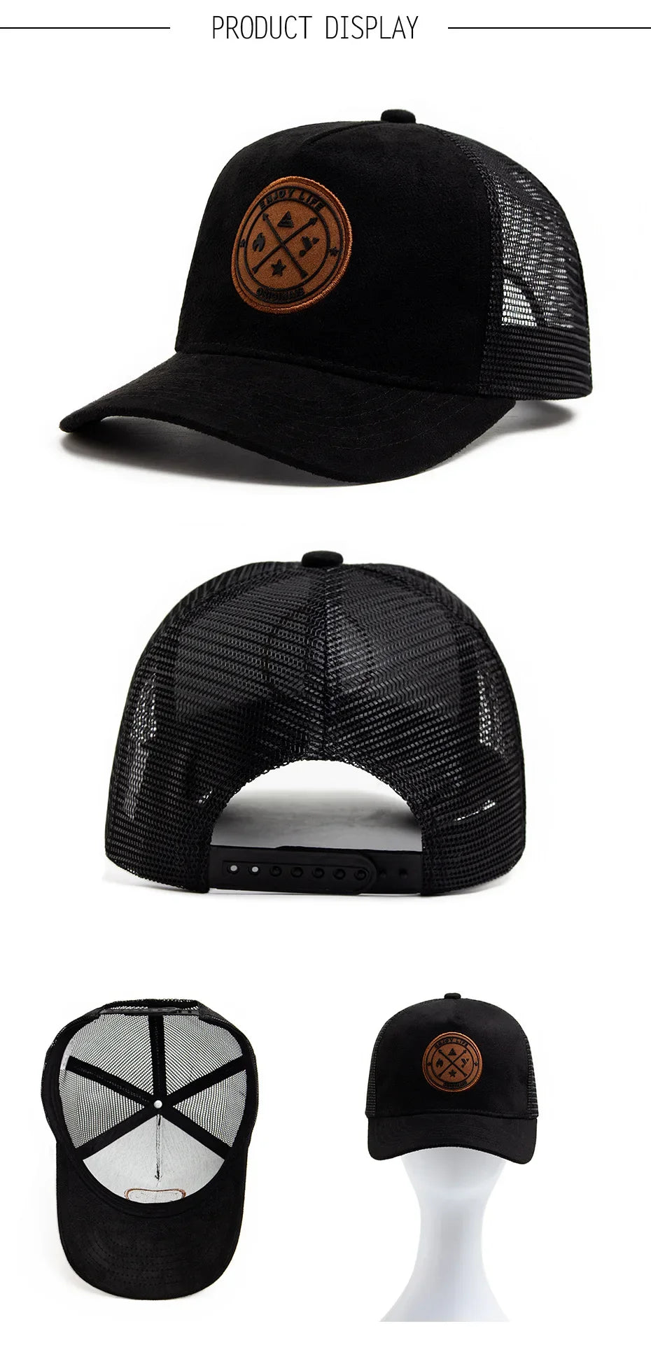 Summer Mesh Baseball Cap Women Men Snapback Hat Casual Breathable Letter Icon Unisex Hip Hop Trucker Caps Outdoor Sports Dad Hat Size 56-58cm