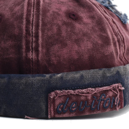 Washed Docker Beanie Brimless Cap Hat