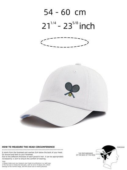 1pc Tennis Print Baseball Cap For Adults