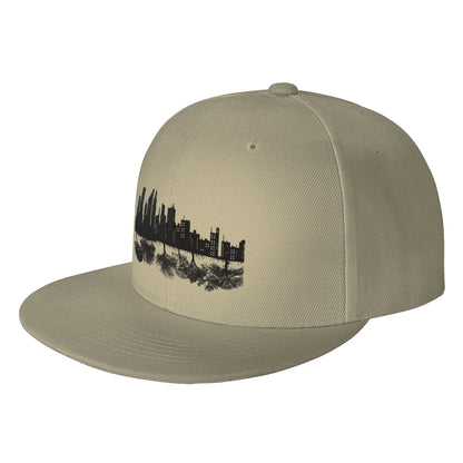 City Skyline At Night Vintage Trendy Snapback Cap