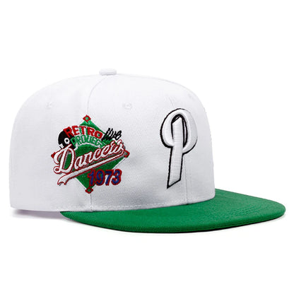1973 P Letter Embroidered Flat Brim Snapback Cap