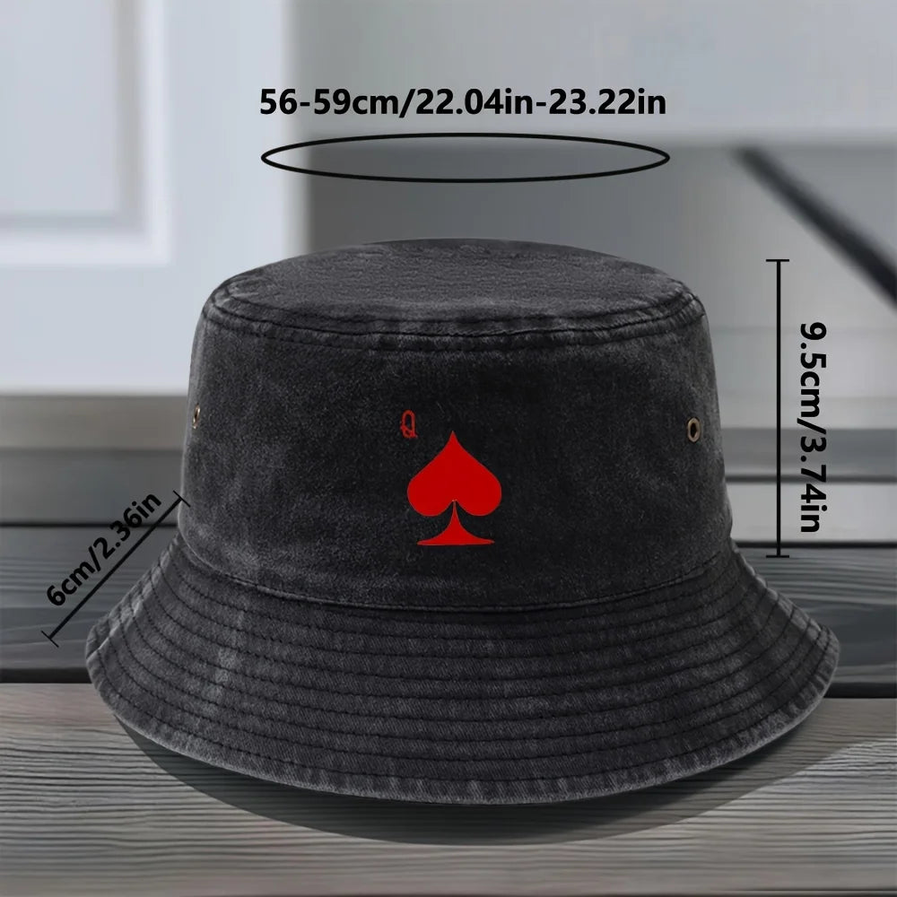 Vintage Washed Print Bucket Hat