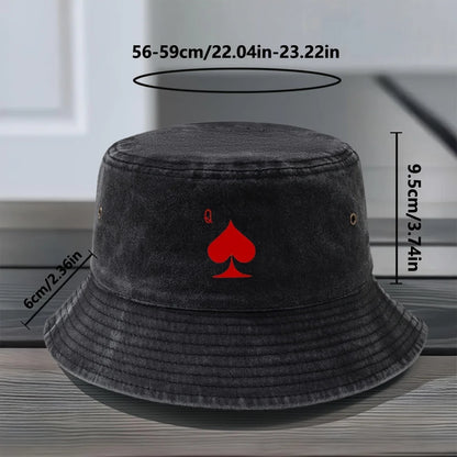 Vintage Washed Print Bucket Hat