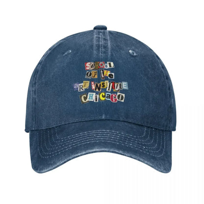 SAIC Chicago Art Institute Funky Collage Baseball Cap