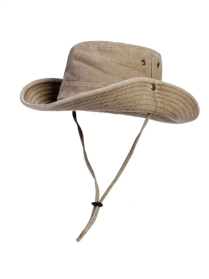 Men Big Eaved Washed Bucket Hats