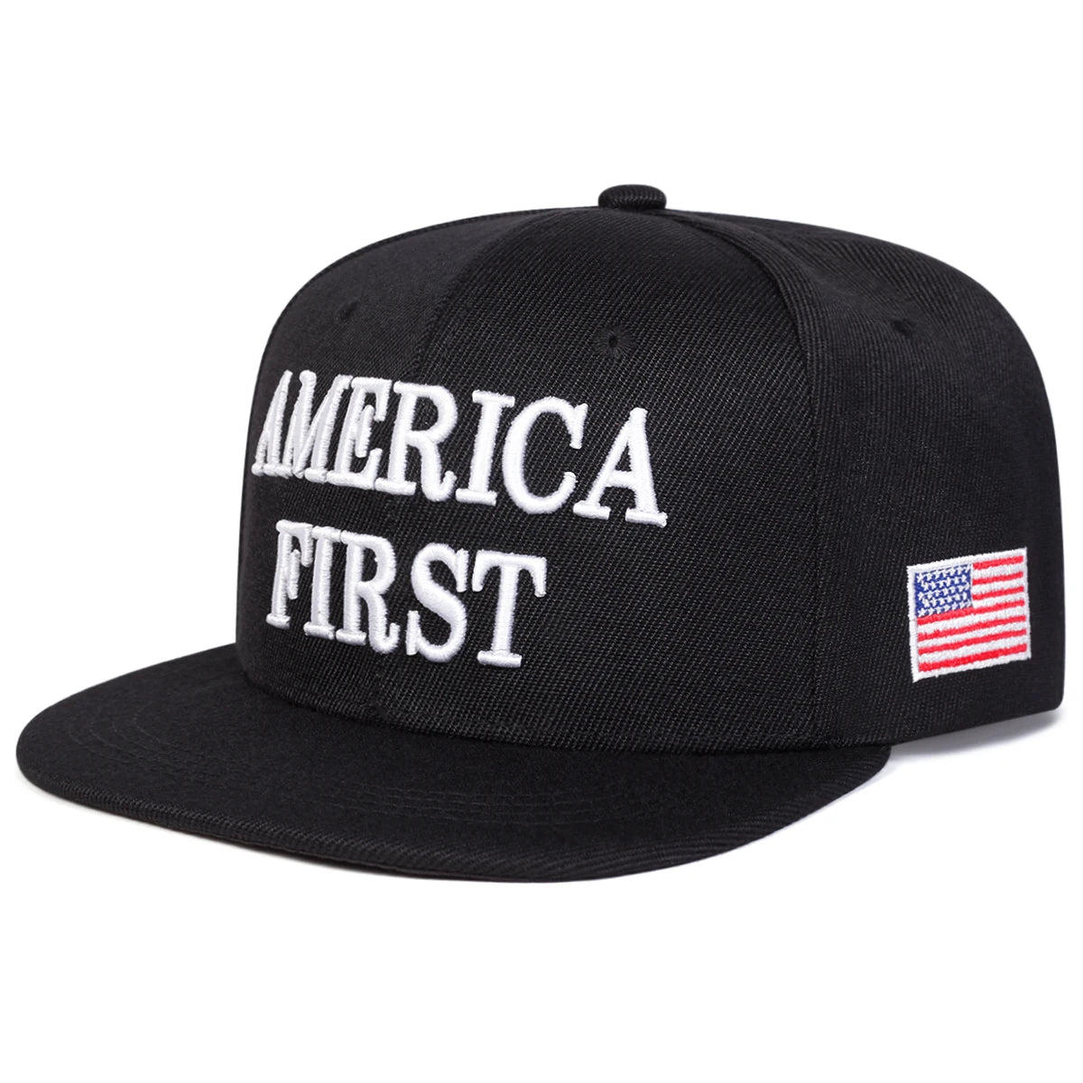 America First Embroidered Hip-Hop Snapback Cap