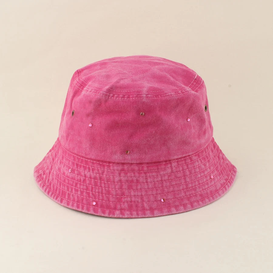 New Fashion Rhinestone Bucket Hats Size 56-59cm