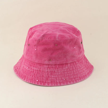 New Fashion Rhinestone Bucket Hats Size 56-59cm